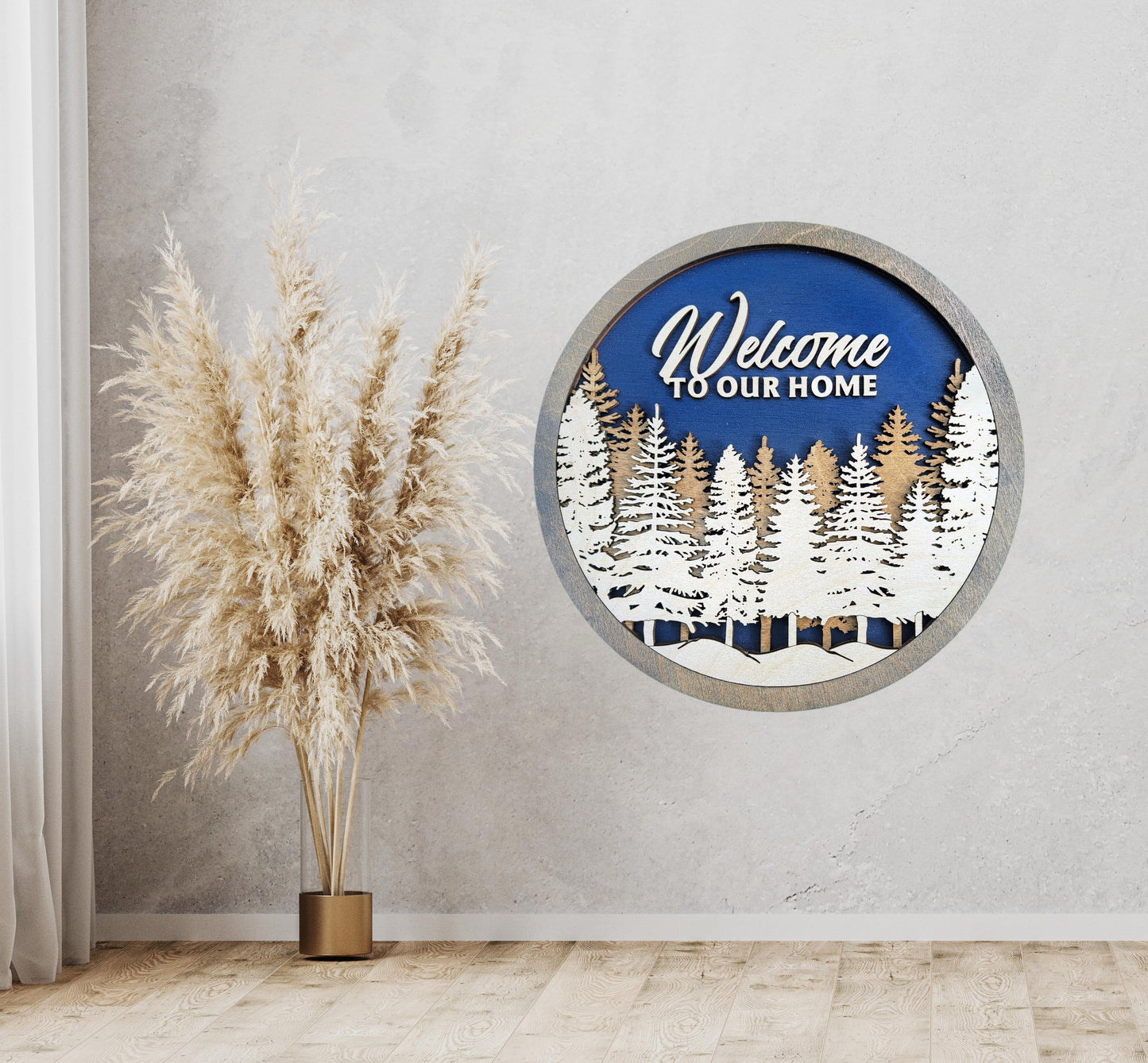 Personalized Evergreen Round Home Sign – Custom Cabin or Vacation Home Decor