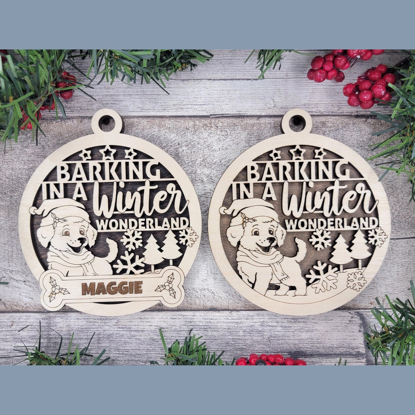 dog christmas personalized ornament