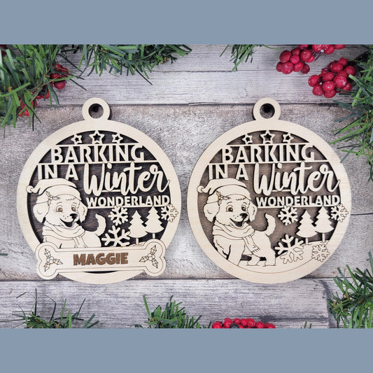 dog christmas personalized ornament