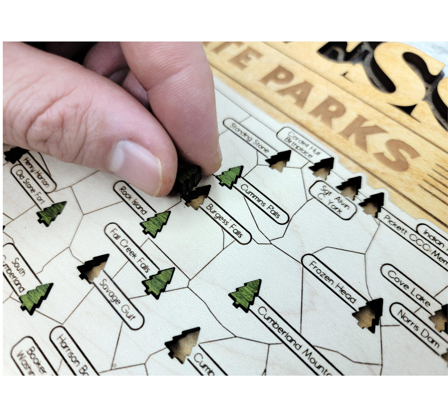 Personalized Tennessee State Parks Map Tracker – Custom Name Wooden Travel Keepsake