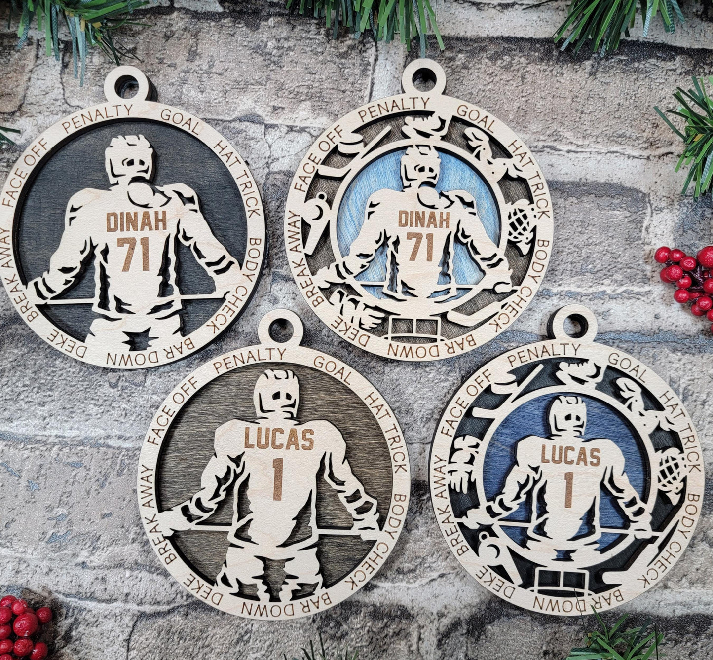 Personalized Hockey Christmas Ornament – Custom Player or Team Name