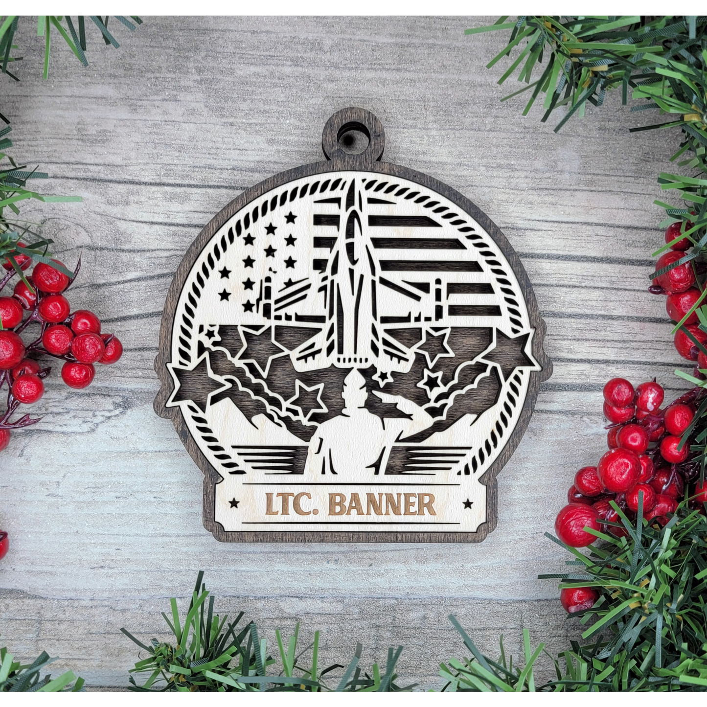 Armed Forces Personalized Christmas Ornament – Laser Engraved Military Keepsake