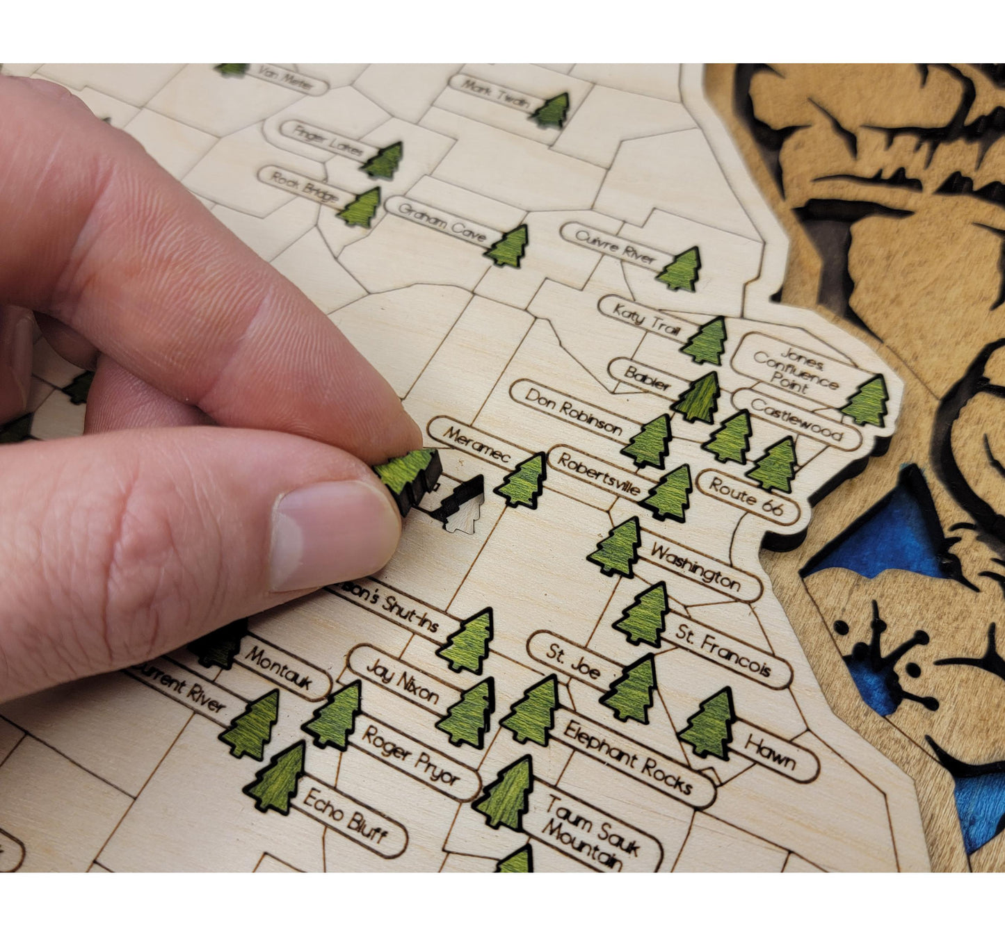 Personalized Missouri State Parks Map Tracker – Custom Name Wooden Travel Keepsake