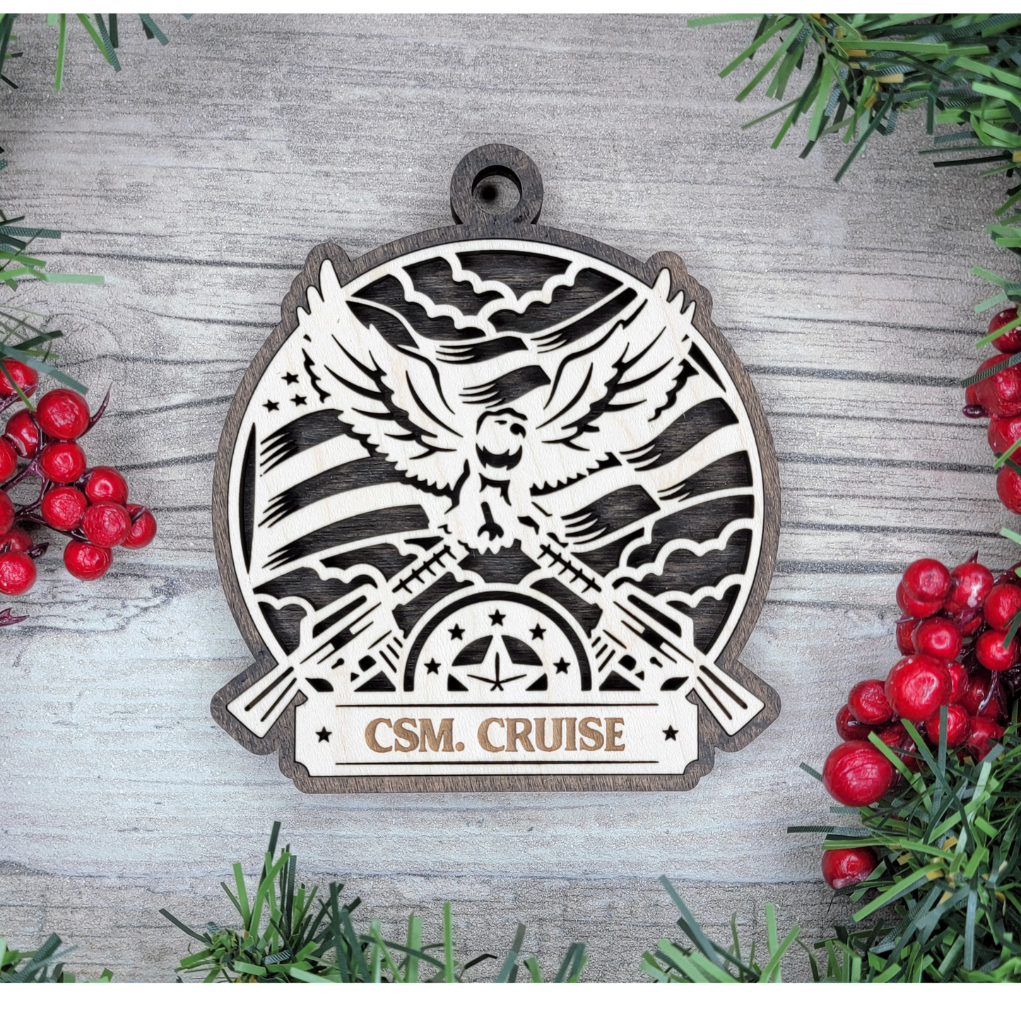 Armed Forces Personalized Christmas Ornament – Laser Engraved Military Keepsake