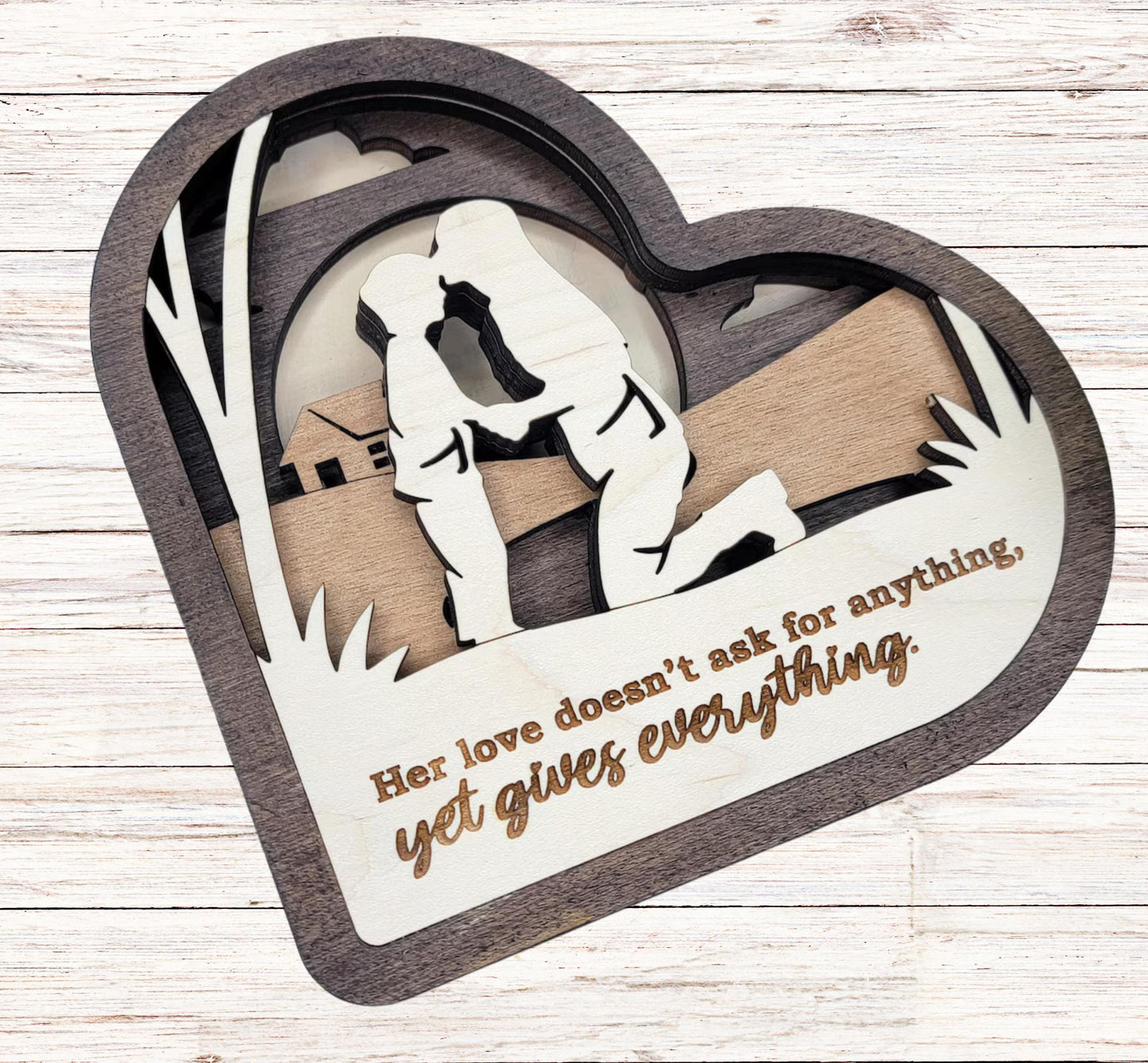 Personalized Mom Sign Plaque – Laser Engraved Wooden Gift, Mother’s Day, Birthday, Grandma Keepsake