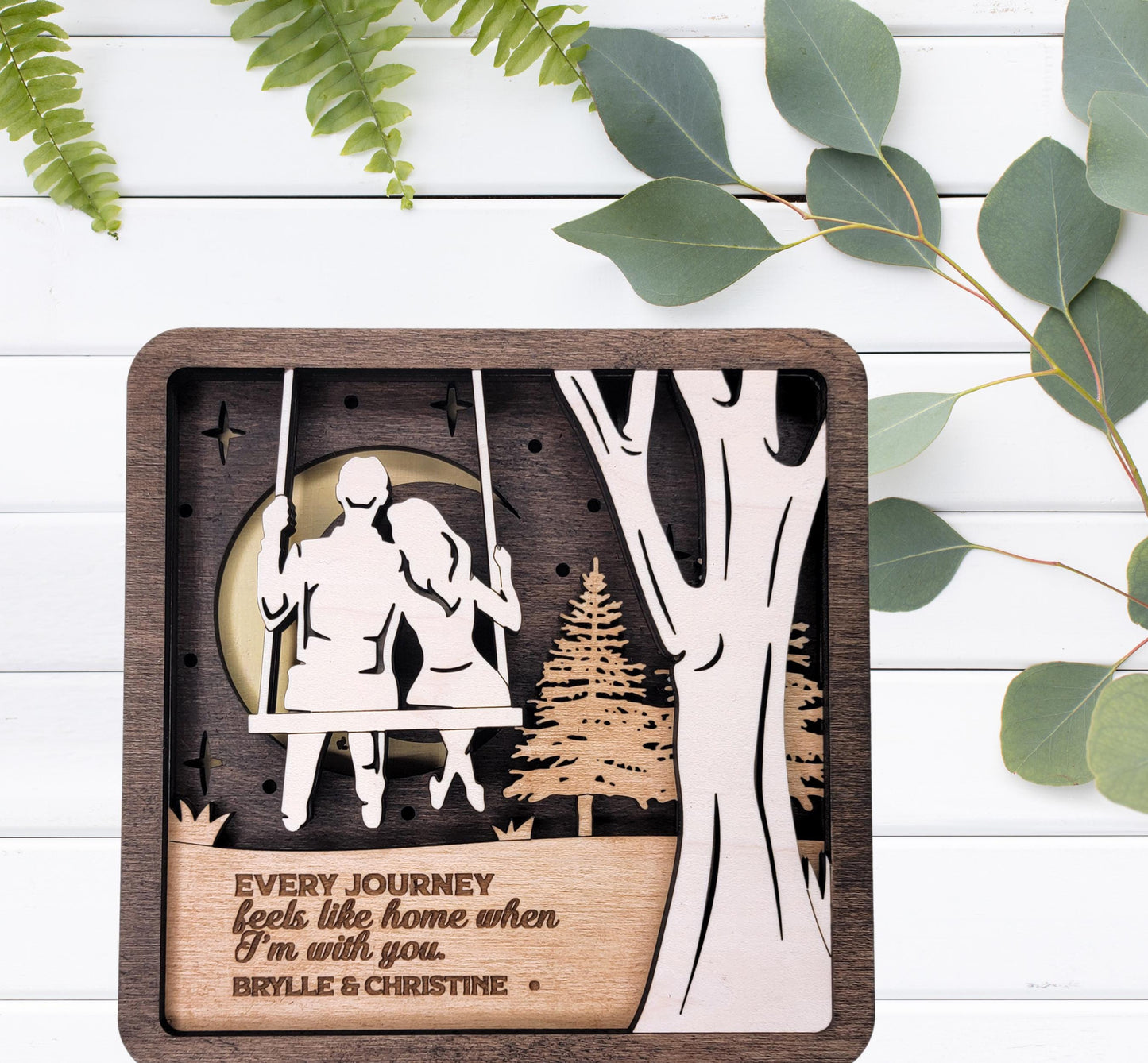 Personalized Couples Sign – Custom Laser Engraved Wooden Plaque | Anniversary, Wedding, or Valentine’s Gift