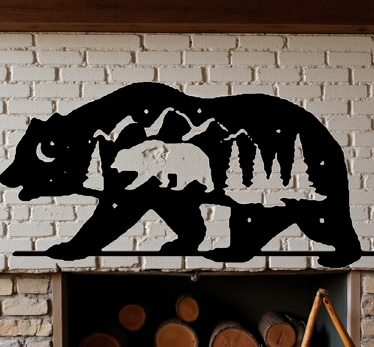 Rustic Bear Metal Wall Art – Wildlife Steel Sign for Cabin, Lodge, or Lake House Décor – Outdoor Powder Coated Nature Silhouette