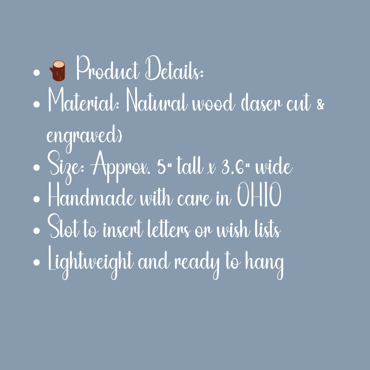 Santa Mail Ornament – Personalized Letter to Santa Keepsake | Laser Cut Wood Christmas Ornament | Family Tradition Gift – Handmade in Ohio