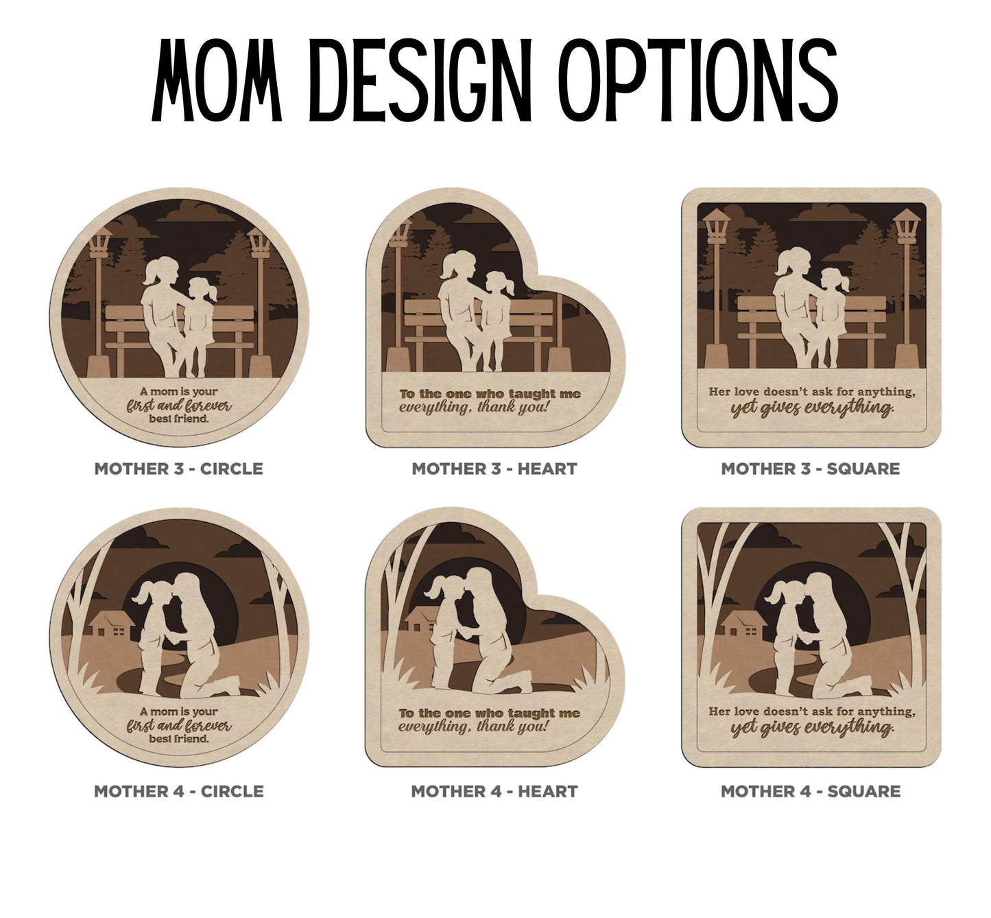 Personalized Mom Sign Plaque – Laser Engraved Wooden Gift, Mother’s Day, Birthday, Grandma Keepsake