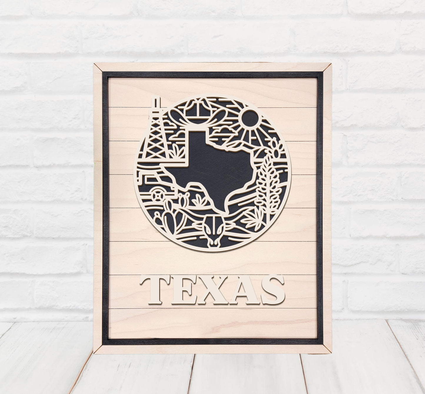 Custom Wood Texas Home Sign - Perfect Gift for Him - Texas Wall ArtTexas State Wall Art – Handmade Wood Sign Celebrating Texas Symbols, History & Culture | Gift-Ready with Easel Display
