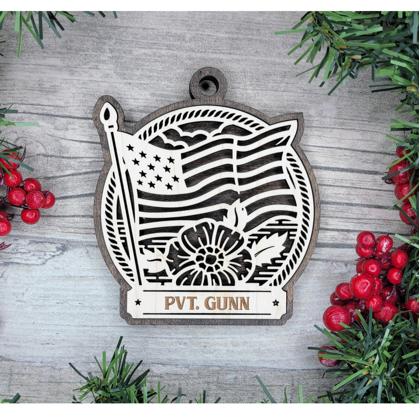 Armed Forces Personalized Christmas Ornament – Laser Engraved Military Keepsake