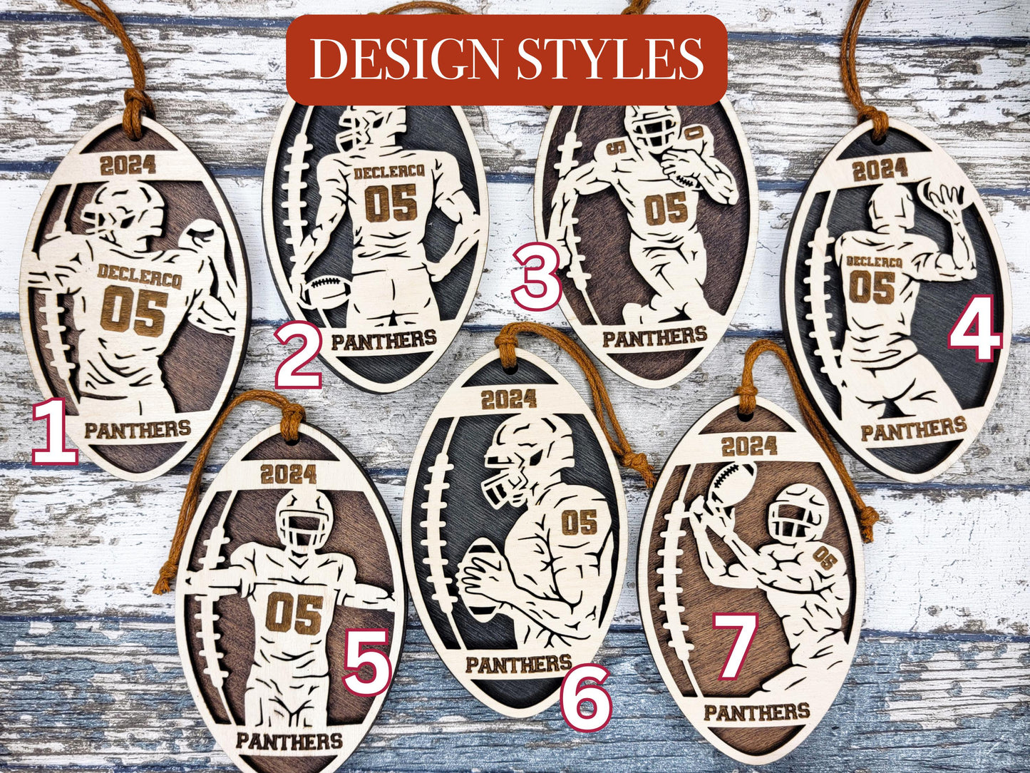Personalized Football Ornament – Custom Player or Team Name