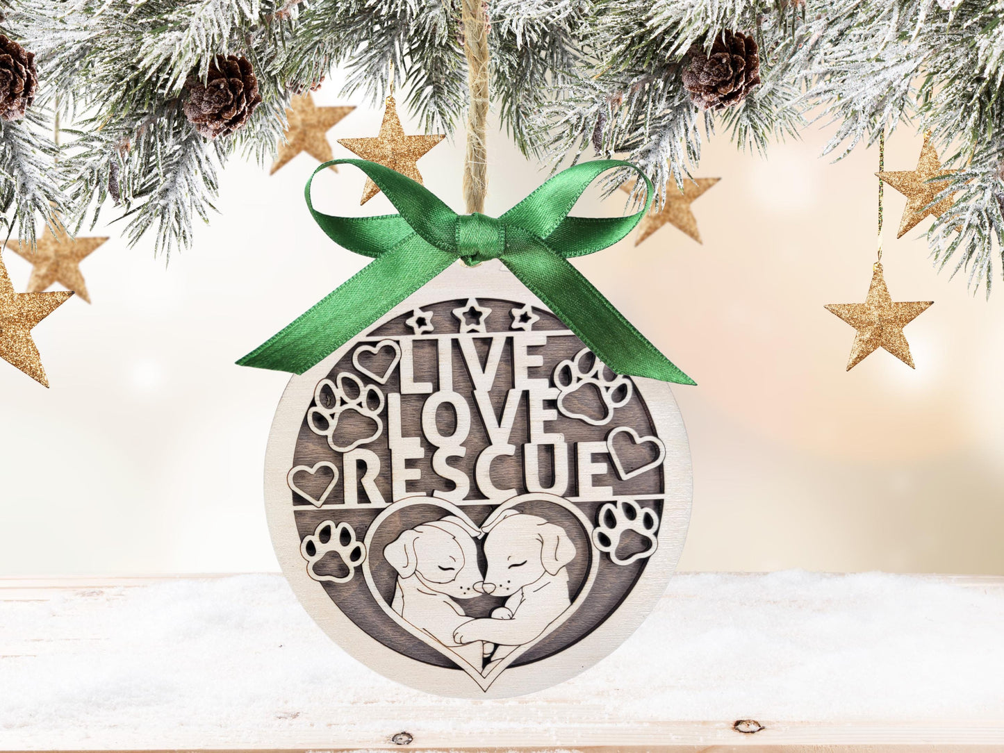 Personalized Rescue Dog Ornament – Custom Pet Name