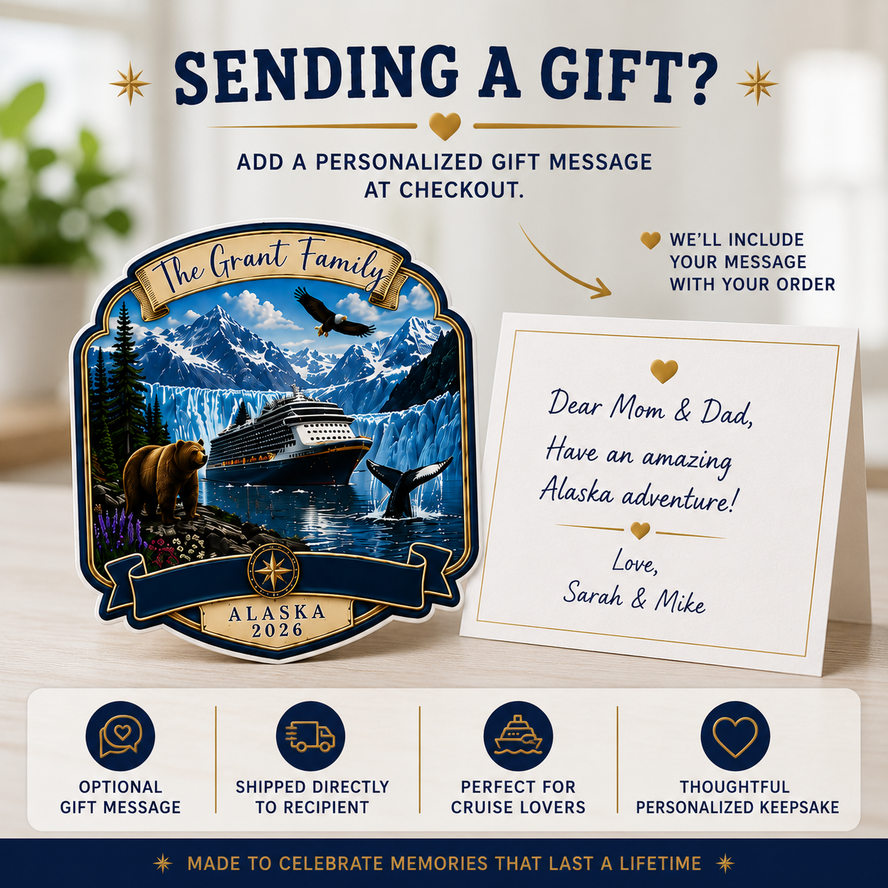 Personalized Alaska Cruise Magnet – Wildlife Adventure Vacation Keepsake