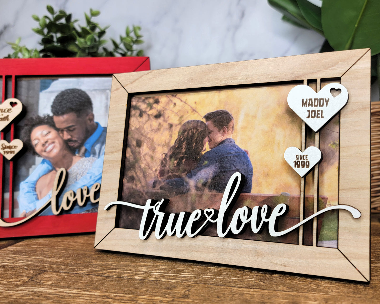 Treasured Moments Personalized Photo Frame – Custom Laser Engraved Valentine Gift