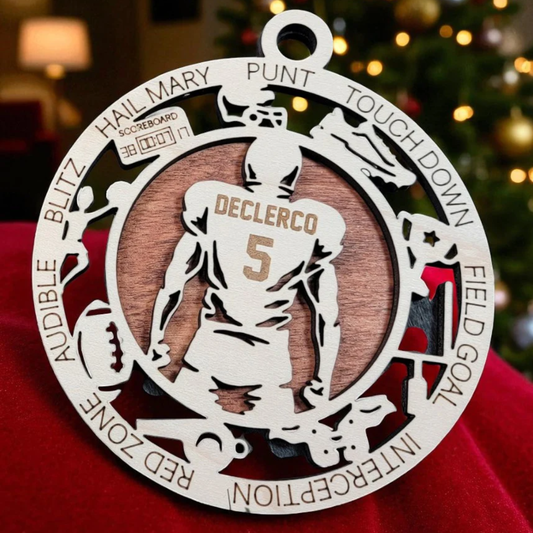 Football Personalized Ornament – Custom Gift for Players & Coaches