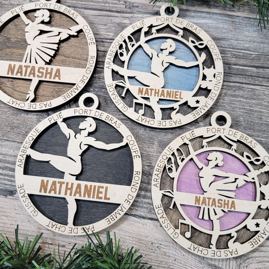 Personalized Ballerina Ornament – Custom Name and Optional Year
