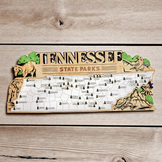 Personalized Tennessee State Parks Map Tracker – Custom Name Wooden Travel Keepsake