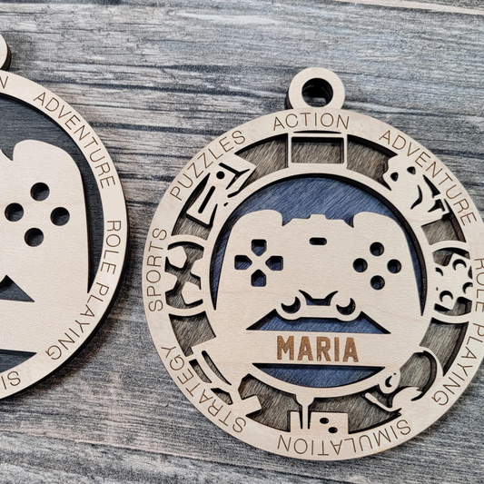 Personalized Gamer Christmas Ornament – Custom Engraved Video Game Gift