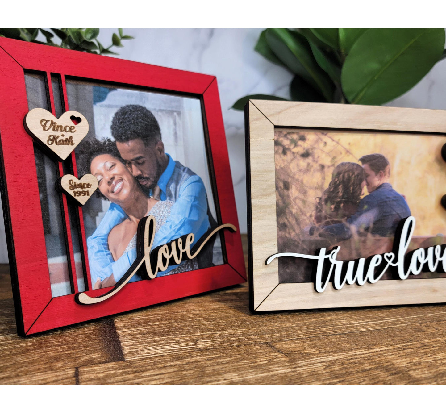 Custom Engraved Wooden Love Photo Frame – Valentine’s Day & Anniversary Gift, Personalized Laser Cut Frame