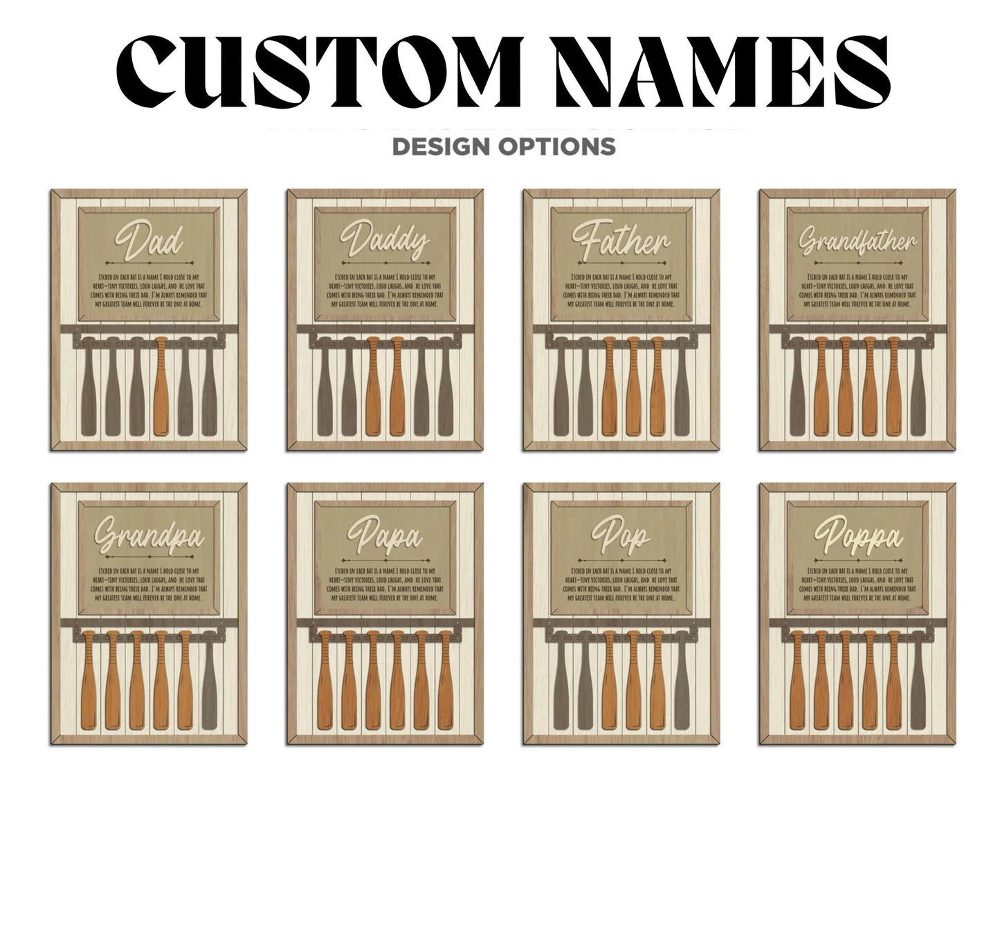 Personalized Baseball Dad Plaque – Custom Name Sign for Dad or Grandpa | Handmade Wood Gift | Baseball Wall Decor | 7x9