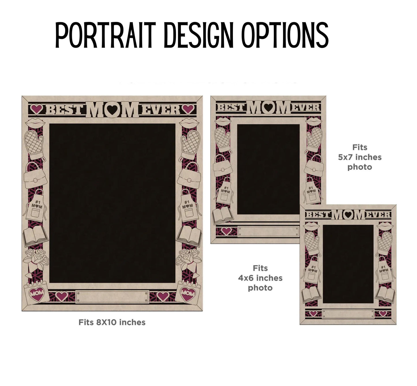 Custom Mom Engraved Wooden Picture Frame – Personalized Laser-Cut Photo Frame, Handmade in Ohio