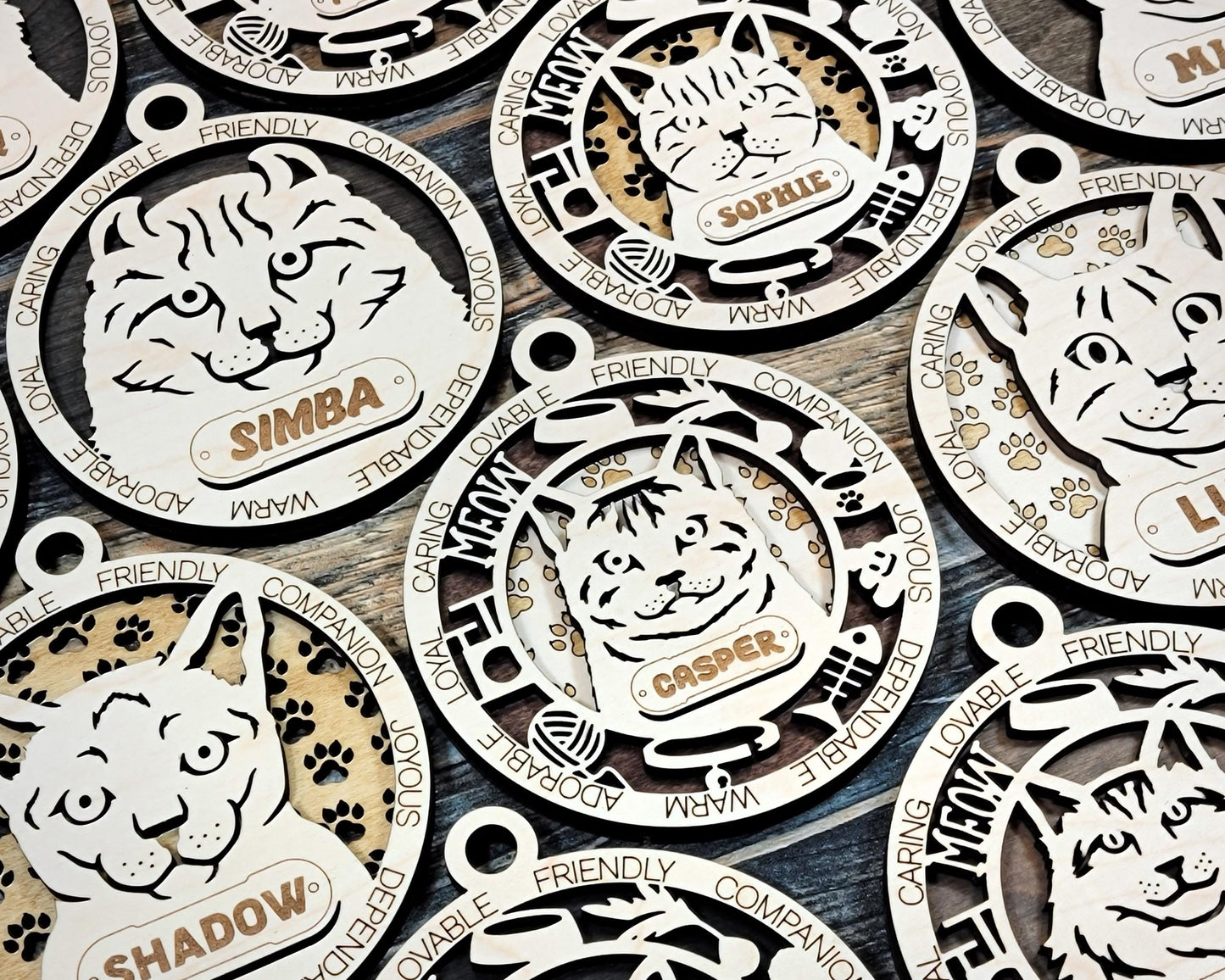 Personalized Cat Ornament – Custom Engraved Pet Name Christmas Keepsake Decoration