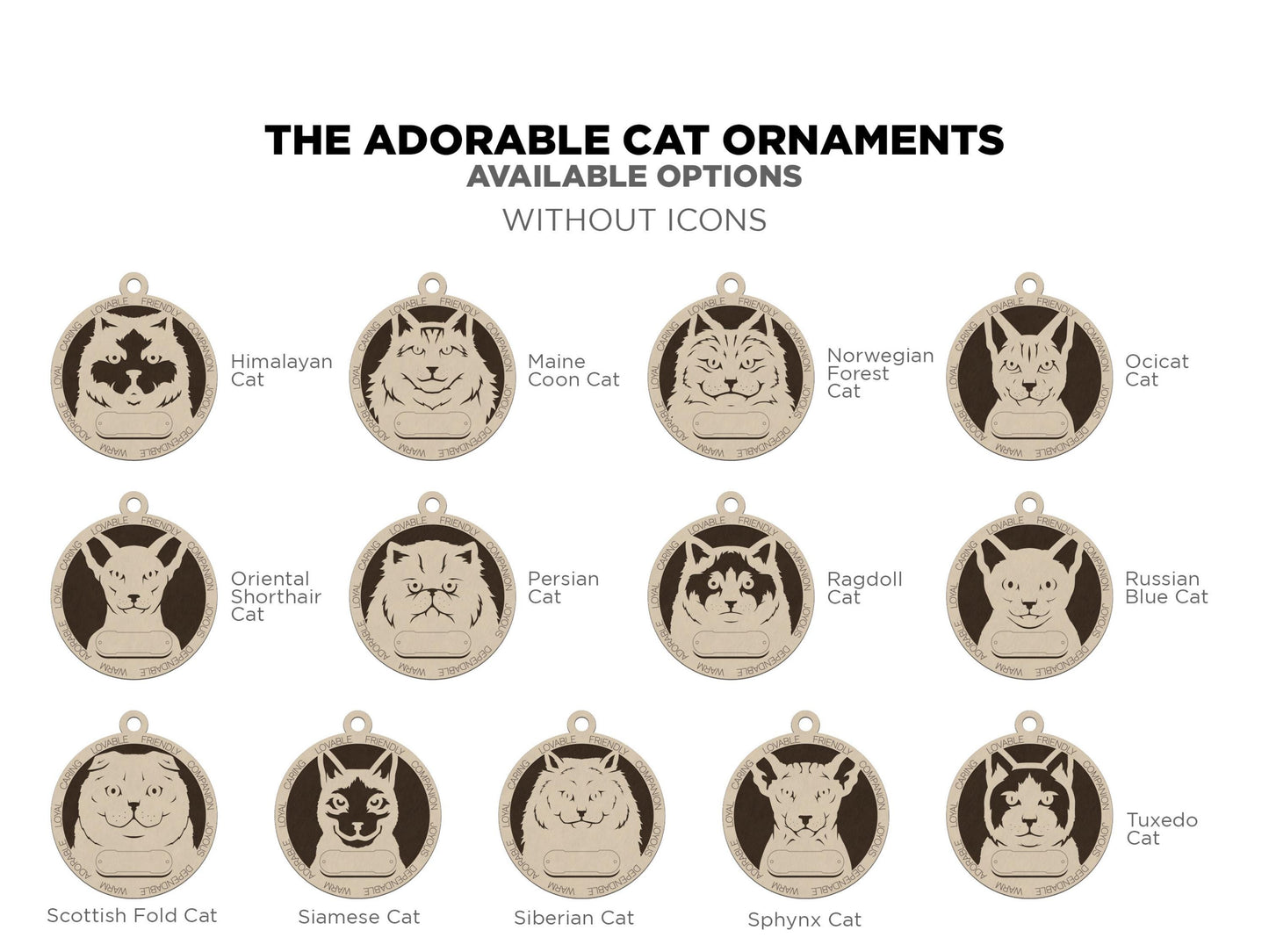 Personalized Cat Ornament – Custom Engraved Pet Name Christmas Keepsake Decoration