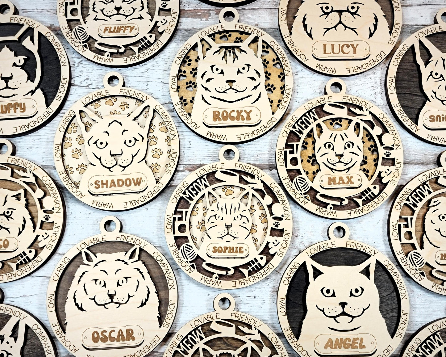 Personalized Cat Ornament – Custom Engraved Pet Name Christmas Keepsake Decoration