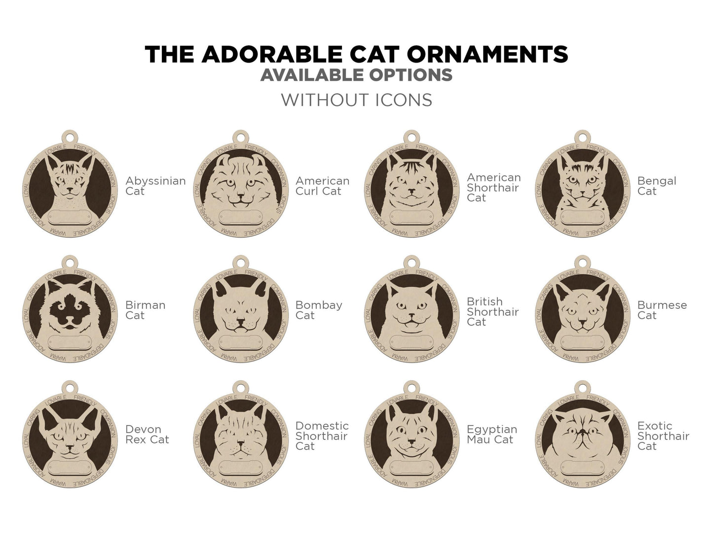 Personalized Cat Ornament – Custom Engraved Pet Name Christmas Keepsake Decoration