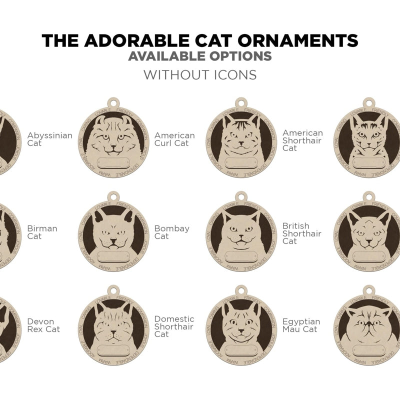 Personalized Cat Ornament – Custom Engraved Pet Name Christmas Keepsake Decoration