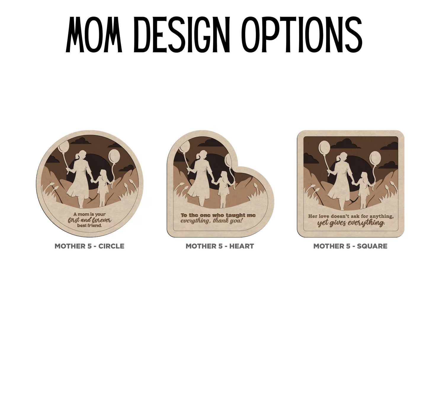 Personalized Mom Sign Plaque – Laser Engraved Wooden Gift, Mother’s Day, Birthday, Grandma Keepsake
