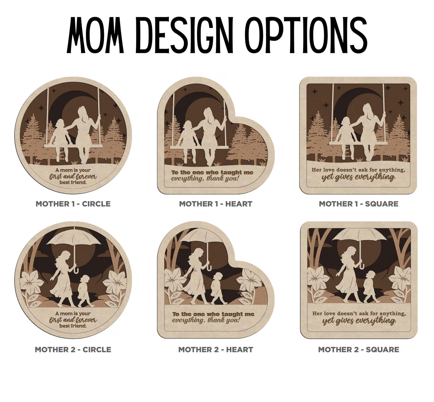 Personalized Mom Sign Plaque – Laser Engraved Wooden Gift, Mother’s Day, Birthday, Grandma Keepsake