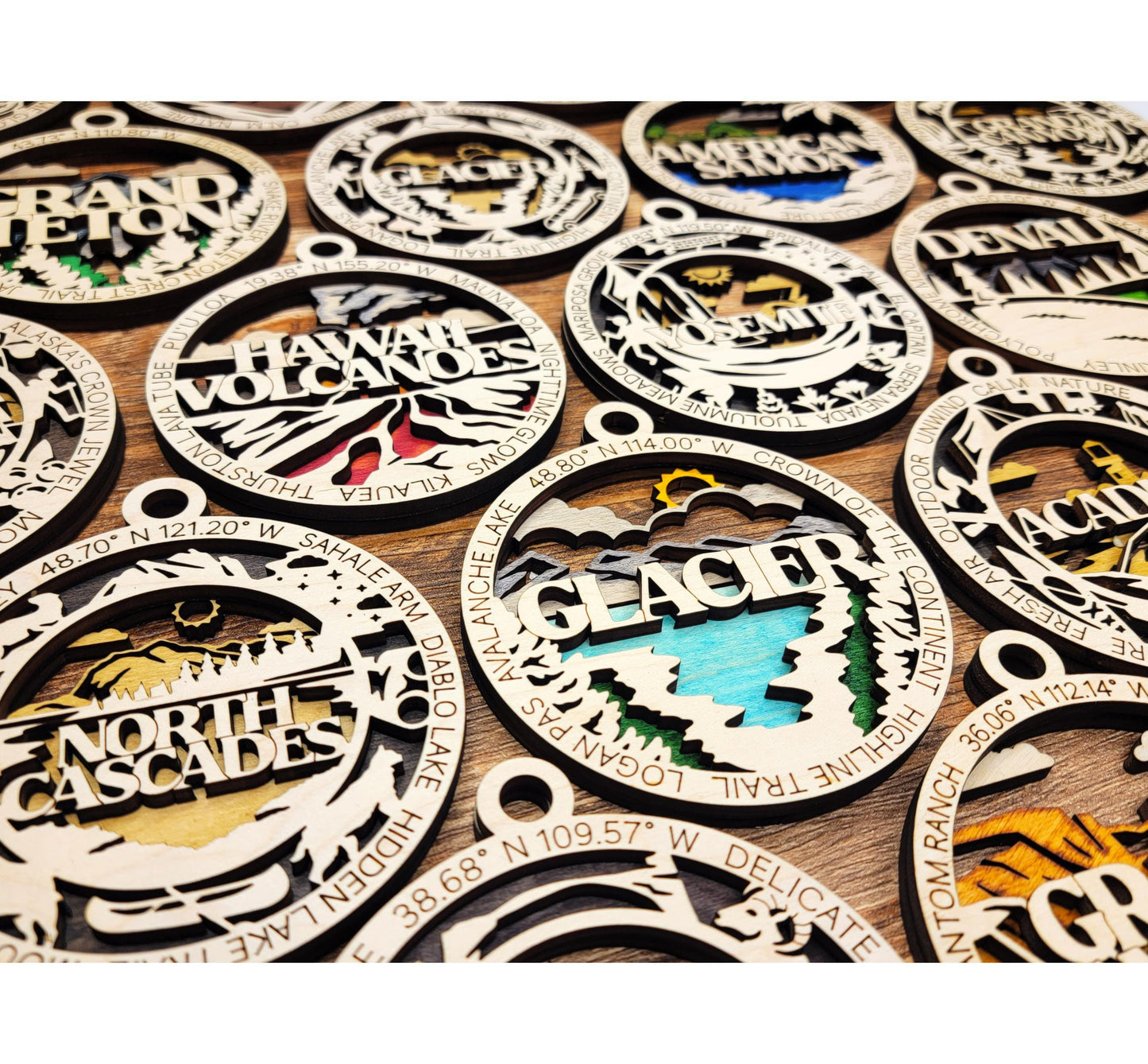 National Park Christmas Ornament – Hand Painted Wooden Keepsake