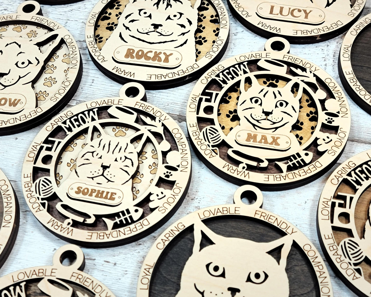Personalized Cat Ornament – Custom Engraved Pet Name Christmas Keepsake Decoration