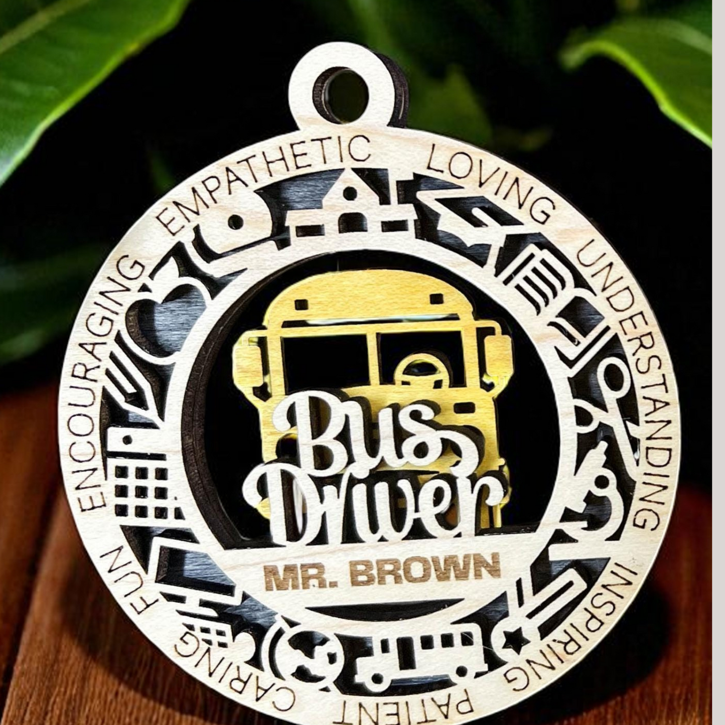 Bus Driver Personalized Ornament โ Custom Gift for Drivers & Teachers