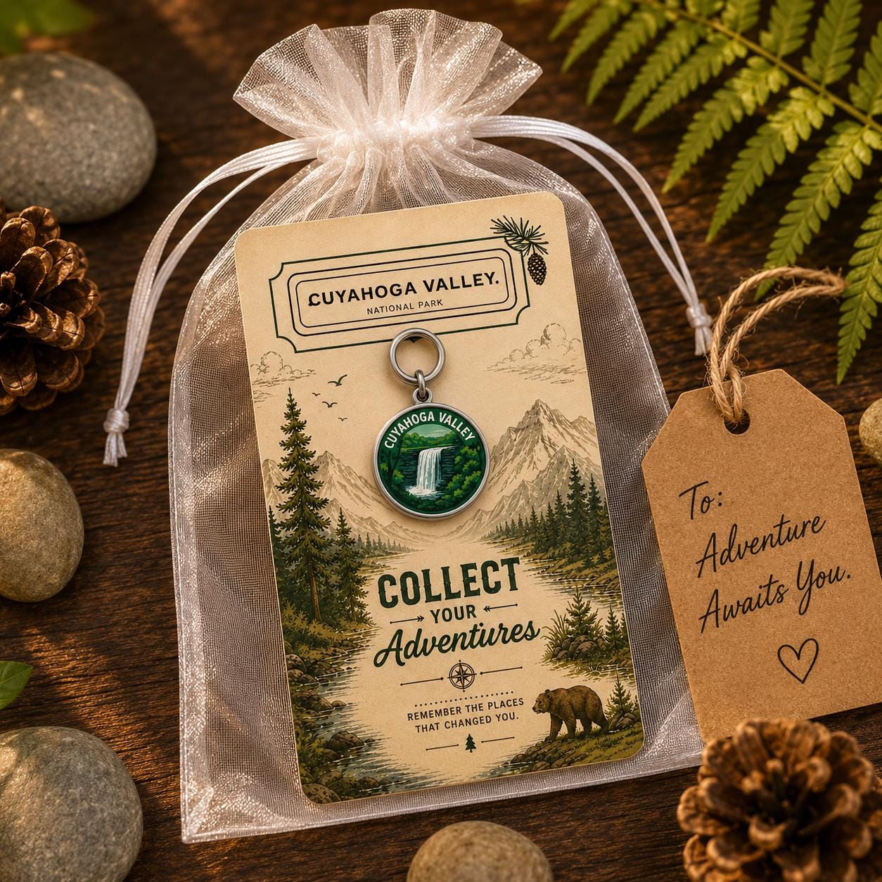 Cuyahoga Valley National Park Charm | CVNP Keychain | Ohio Hiking Gift | National Park Souvenir | Nature Lover Gift | Ohio Gift