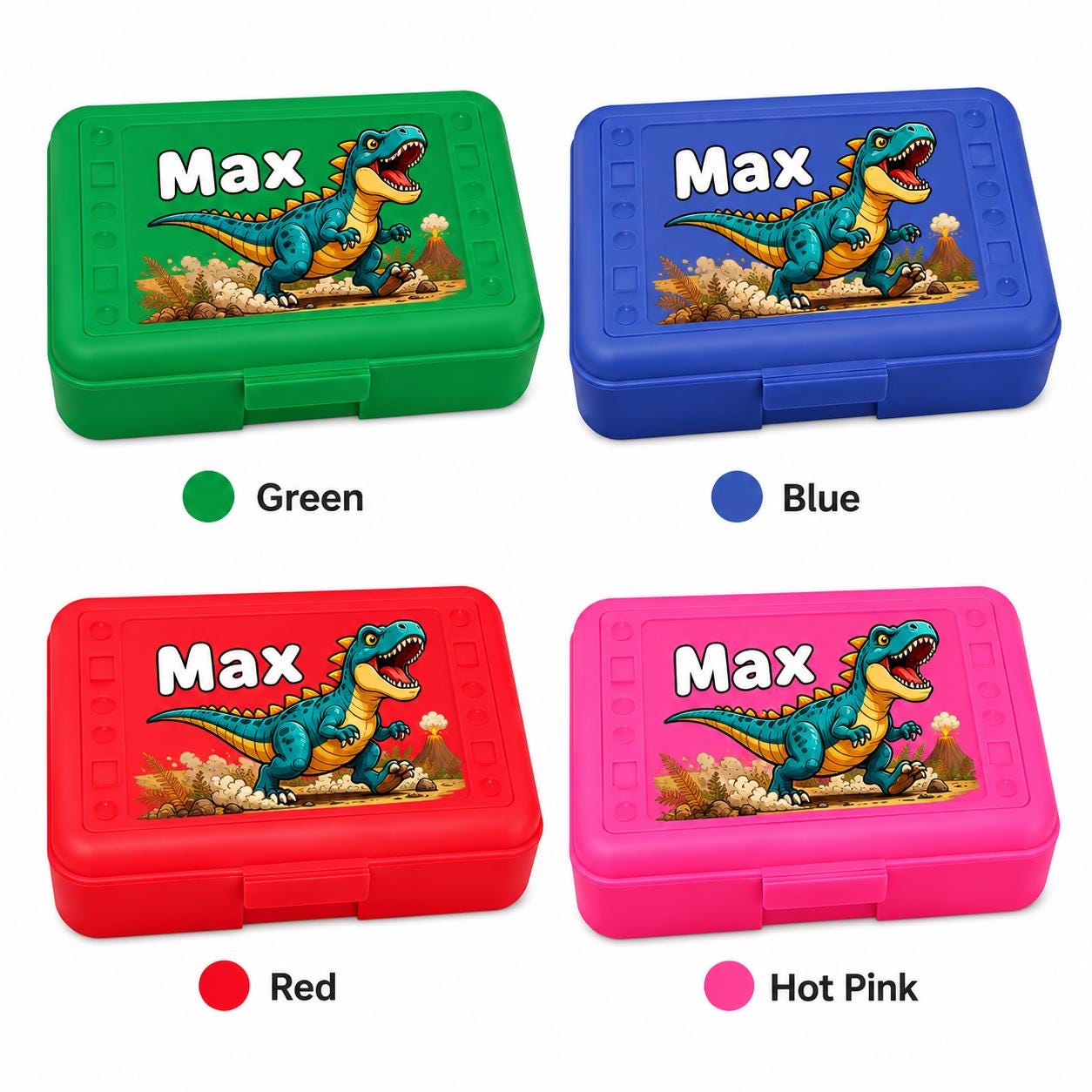 Personalized Dinosaur Pencil Box, Custom Name School Supply Box for Kids, T-Rex Back to School Gift, Kindergarten Boy Pencil Case,UV Printed