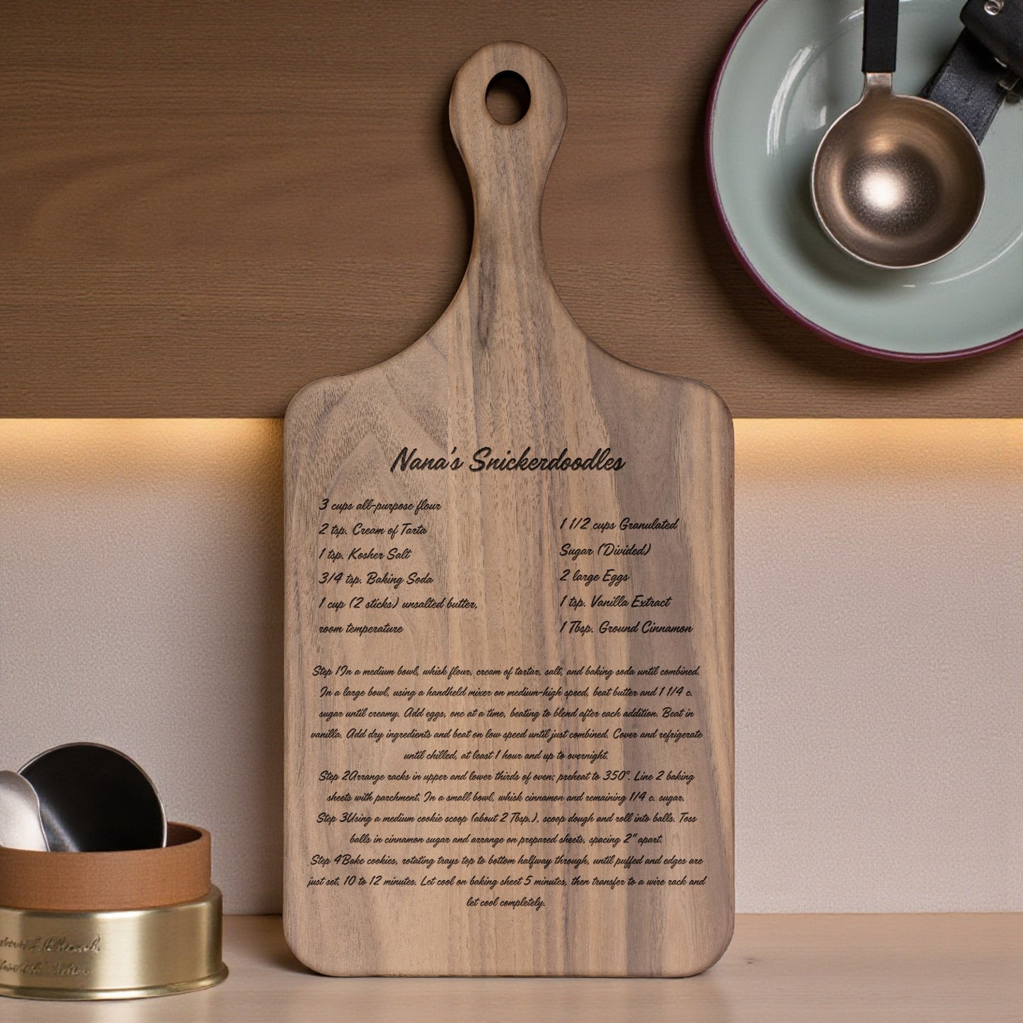 Custom Handwritten Recipe Cutting Board – Engraved American Hardwood, Made in USA