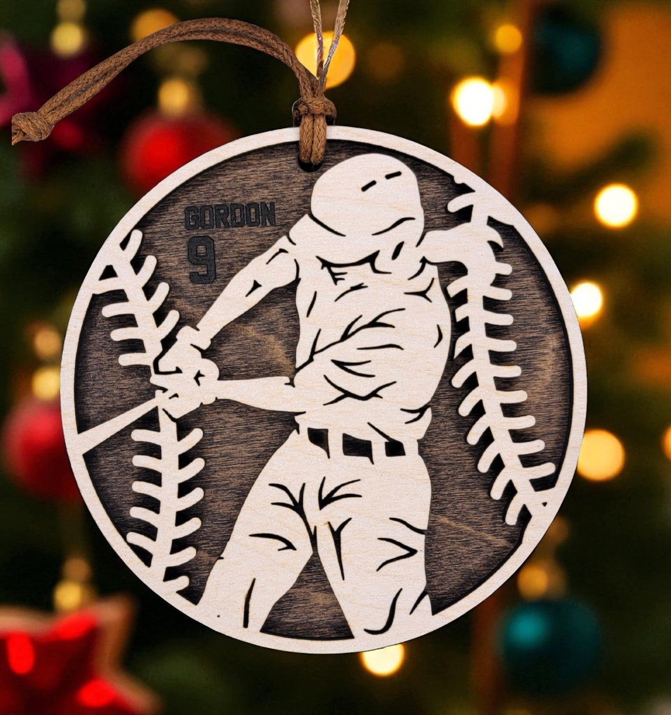 Personalized Softball Ornament – Custom Engraved Wooden Christmas Keepsake for Players, Coaches & Teams