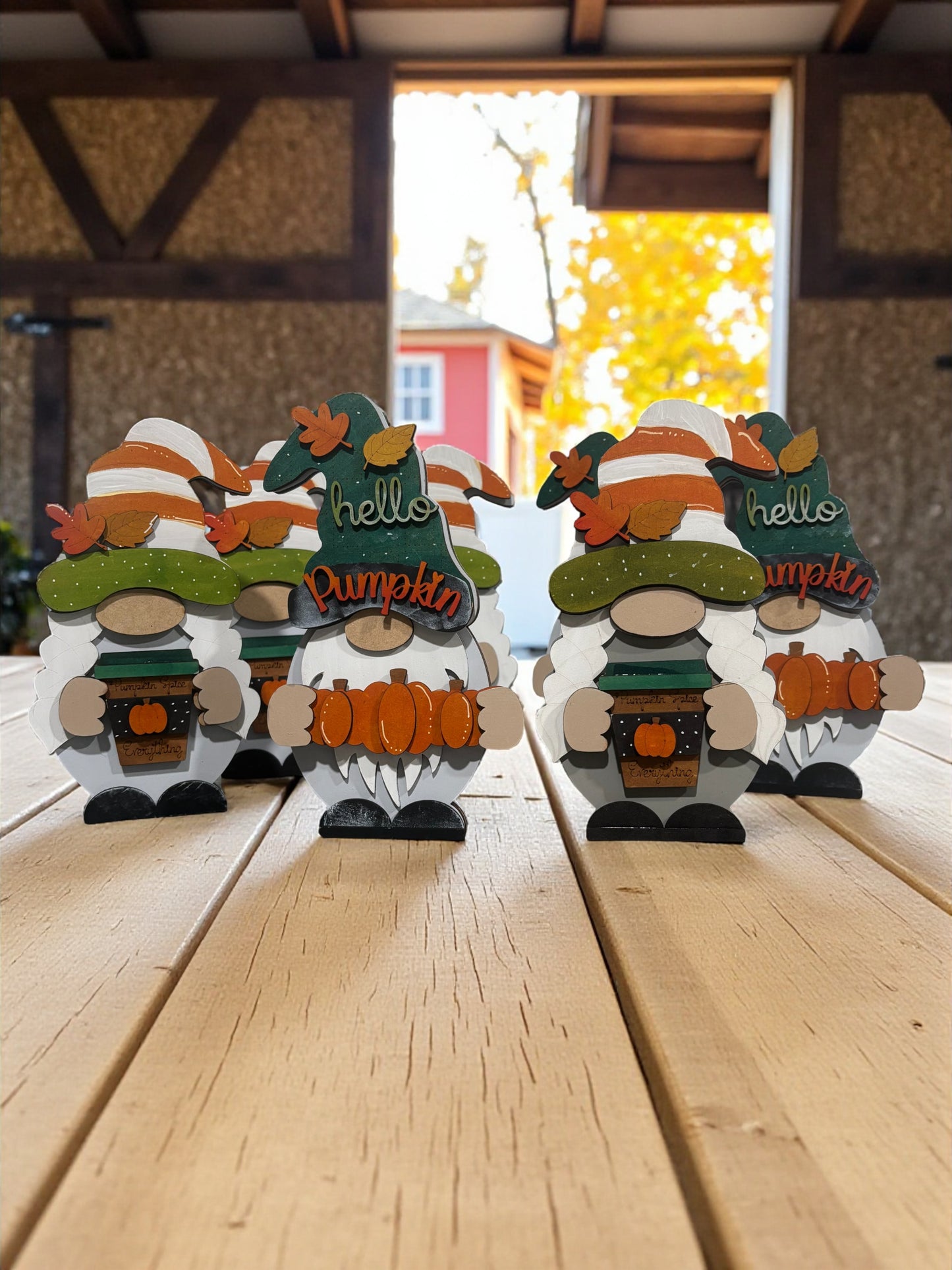 Fall Gnome Decor β Handmade Wooden 8" Gnome with Interchangeable Outfits for All Seasons & Holidays