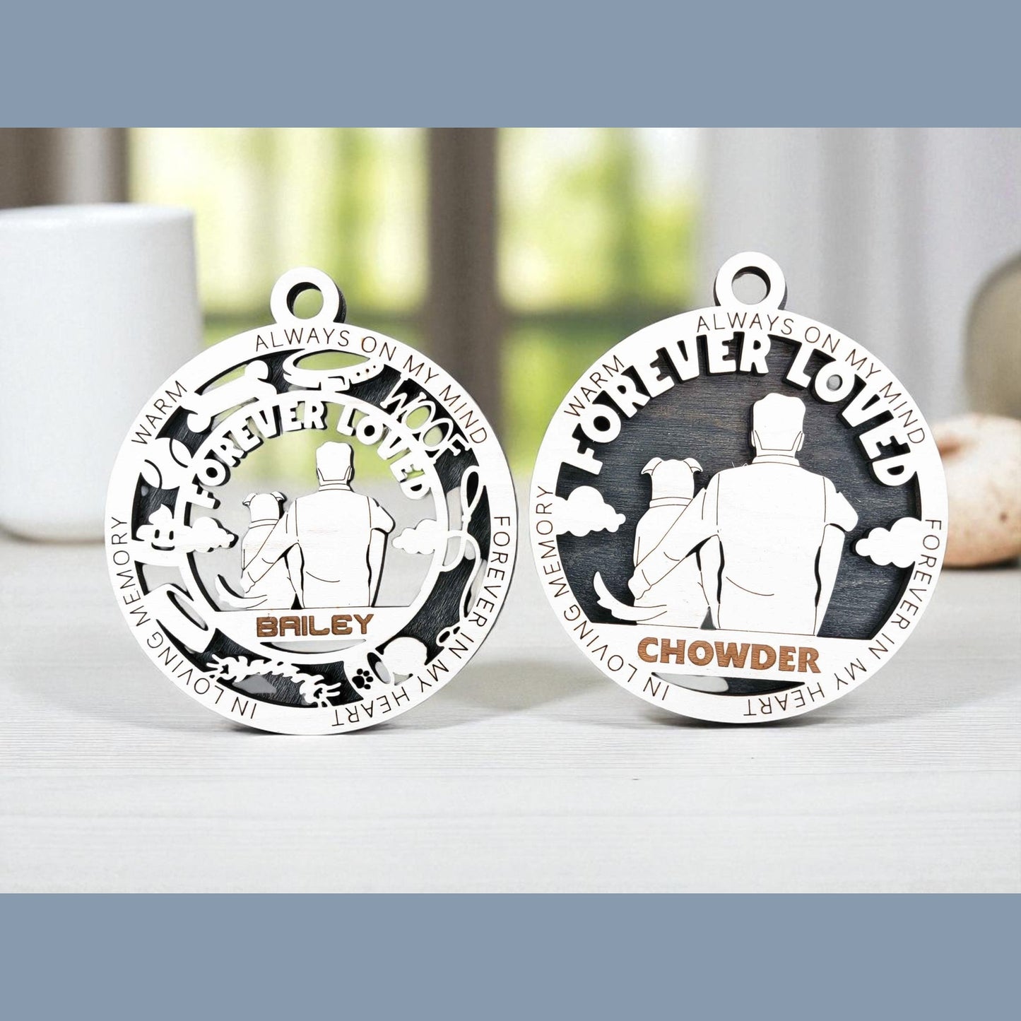 Memorial Dog Ornament – Personalized Pet Loss Keepsake with Name & Dates