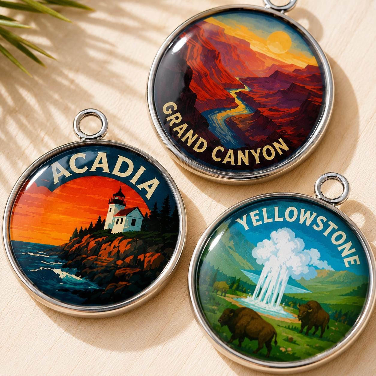 National Park Keychain | National Park Charm | Travel Keychain | Hiking Accessories | National Park Gift | Travel Charms | Pick 1 or 3