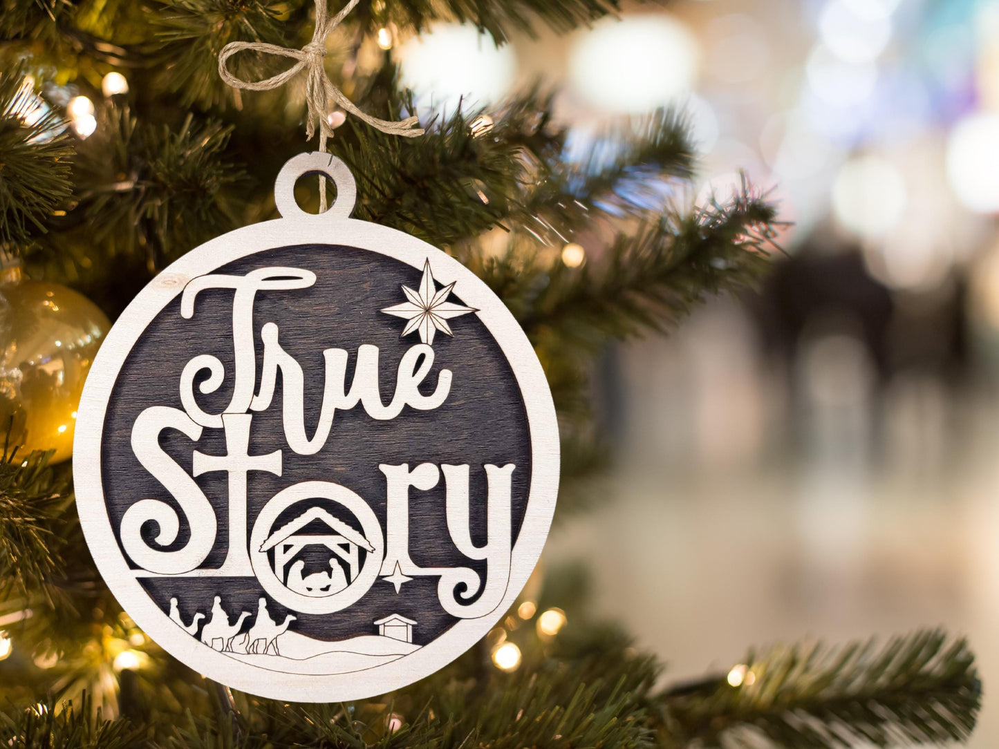 Christian Religious Ornament – 4" Laser Engraved Wooden Ornament with Inspirational Spiritual Designs | Faith-Based Christmas Gift