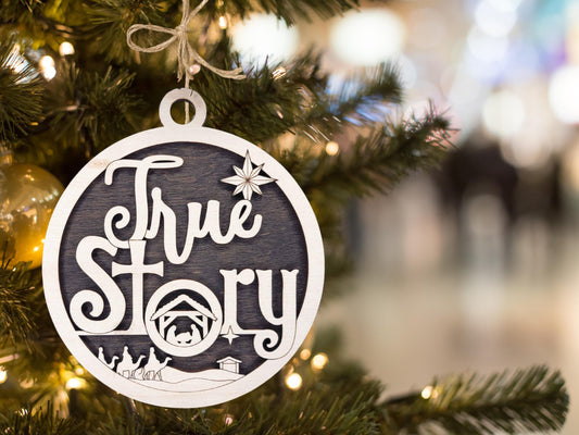 Christian Religious Ornament – 4" Laser Engraved Wooden Ornament with Inspirational Spiritual Designs | Faith-Based Christmas Gift