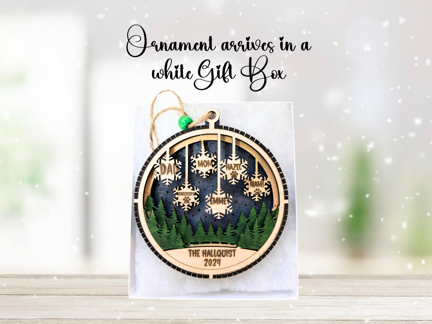 Personalized Family Christmas Ornament – Custom Names & Optional Year