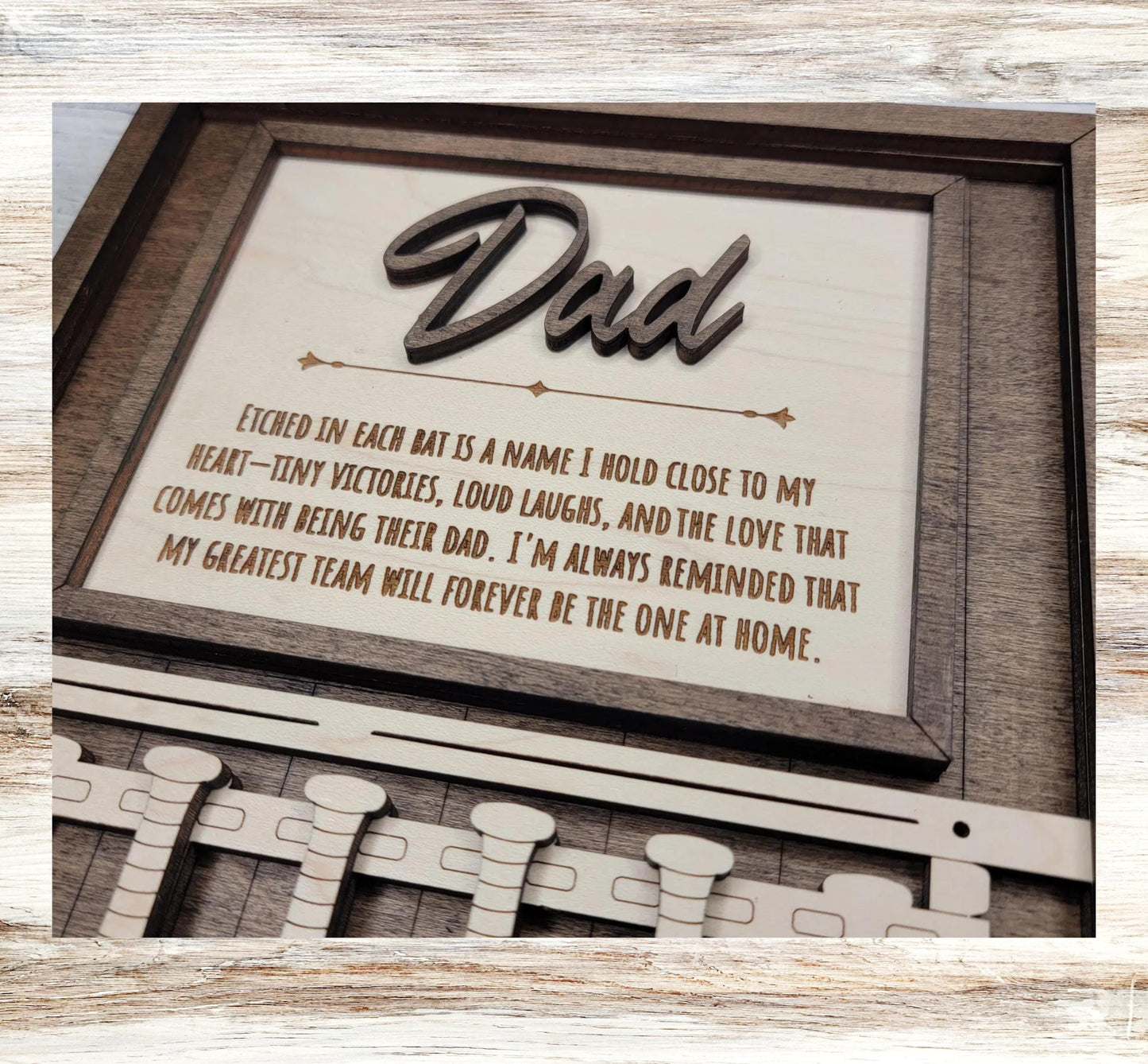Personalized Baseball Dad Plaque – Custom Name Sign for Dad or Grandpa | Handmade Wood Gift | Baseball Wall Decor | 7x9