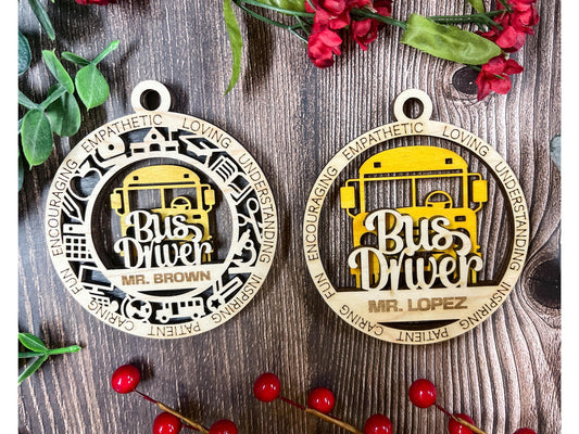 Bus Driver Personalized Ornament – Custom Gift for Drivers & Teachers