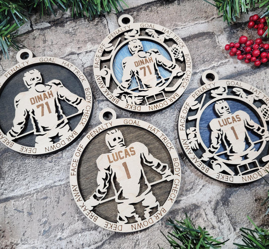 Personalized Hockey Christmas Ornament – Custom Player or Team Name