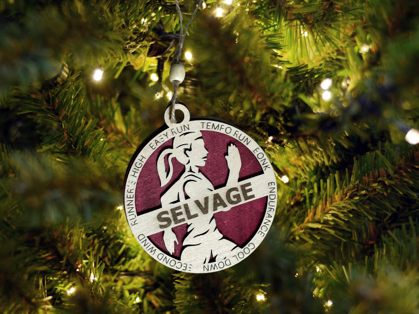 Cross Country Christmas Ornament – Personalized Engraved Runner Gift